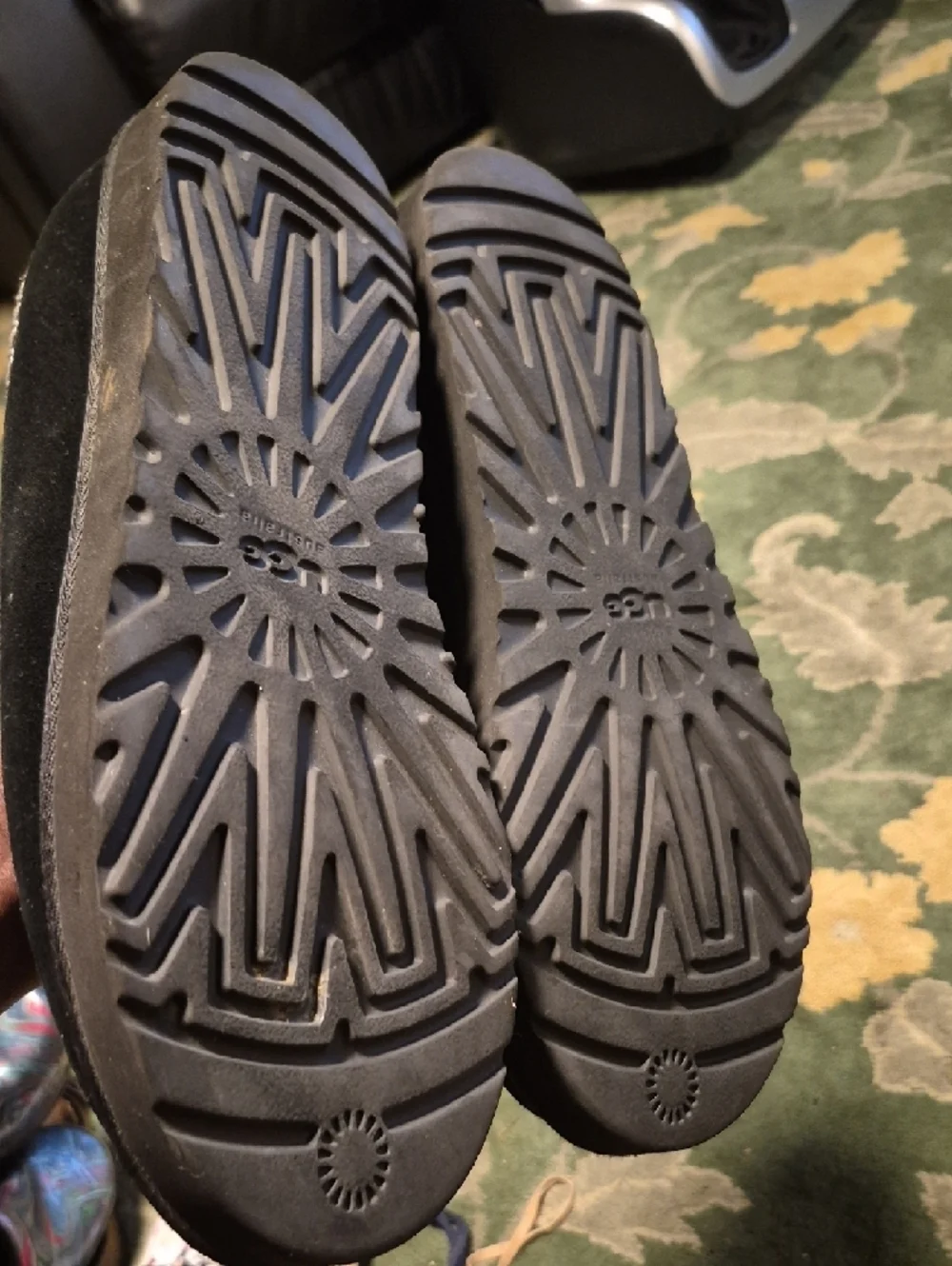 UGG Black Suede Shearling-Lined Cozy Mule Slippers